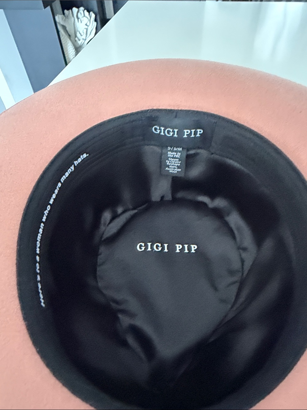 GIGI PIP Wide Brim Fedora Hat - Dusty Rose Pink - Picture 4 of 9